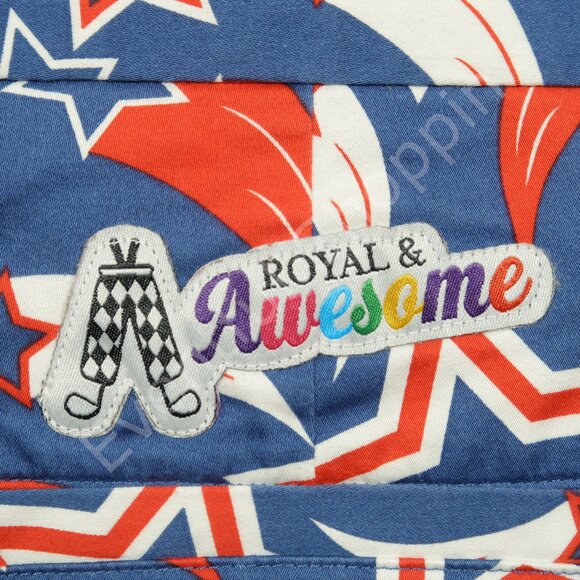 Royal & Awesome Golf Shorts Mens 40 Blue White Red USA Shooting Stars - Picture 4 of 7